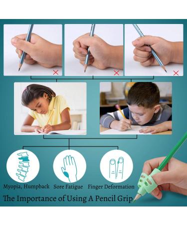 DMFly Pencil Handles for Kids - Handwriting Assistance & Posture Correction | Hollow Ventilation Design 3E Blue & Blue Orange Grip Set - Buy Online on GoSupps.com