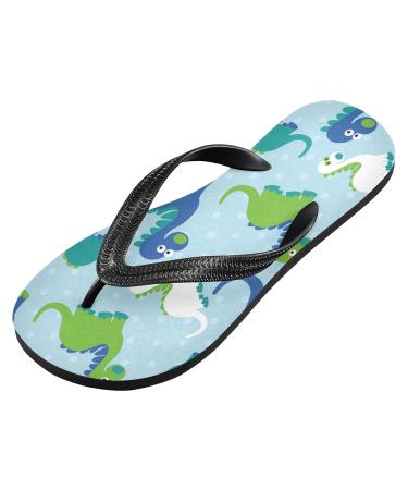 Mnsruu Dinosaur Flip Flops for Men & Women - Blue Size M | Fun & Comfortable Summer Footwear - International Shipping Available - Buy Online on GoSupps.com