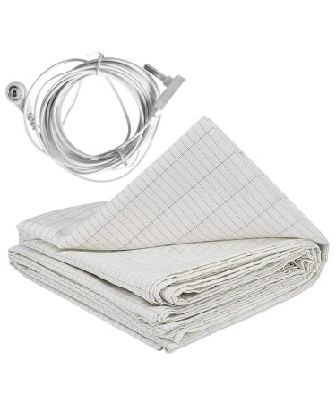 Grounding Mat For Bed Silver Conductive Earthing Mat with 180inch Grounding Wire Grounding Sheet Foldable Earthing Sheets Breathable Grounding Bed Sheet For Better Sleep 28 * 52inch