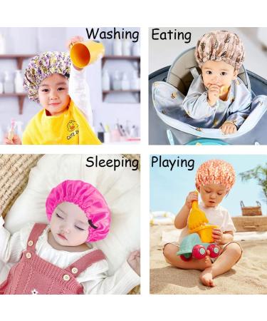 Kids Satin Bonnets Set for Girls - 4 Pieces Adjustable Silk Sleep Caps for Night Sleeping - Buy Online on GoSupps.com