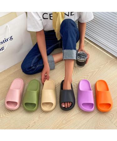 Platform Pillow Slippers for Women and Men - Anti-Slip Lightweight Spa Sandals in Khaki - Buy Online on GoSupps.com
