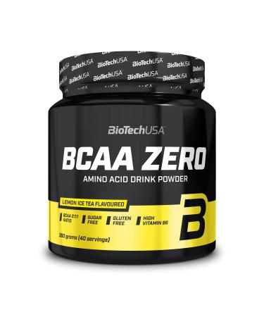 Biotechusa BCAA Zero - Essential amino acid powder |6g BCAA with Instant L-Leucin |Vegan |Sugar-free lactose-free gluten-free 360 g lemon egg tea
