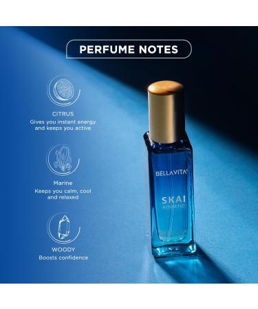 Be'llaVita Luxury Skai Aquatic Unisex Eau De Cologne with Bergamot Lavender & Patchouli |Premium Fragrance for Men & Women 20 ML - Buy Online on GoSupps.com
