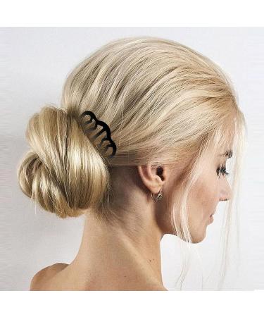 12 Pcs Hair Side Combs & Fork Clips for Vintage Hairstyles - Black - Buy Online on GoSupps.com