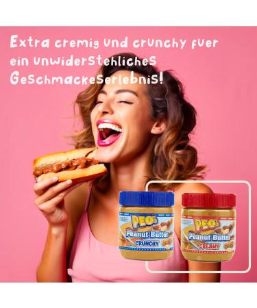 Peo's Beurre de cacahu te Crunchy & cr meux - Lot de 6 paquets de 340 g de beurre de cacahu te naturel - Torr fi  - Buy Online on GoSupps.com