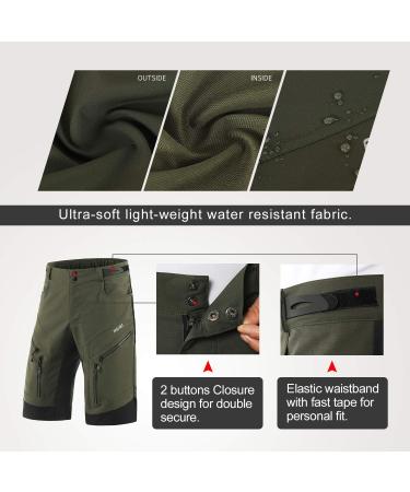 ARSUXEO Men's MTB Cycling Shorts - Classic Waterproof Design No Padding Green 1903 | Shop Internationally - Buy Online on GoSupps.com