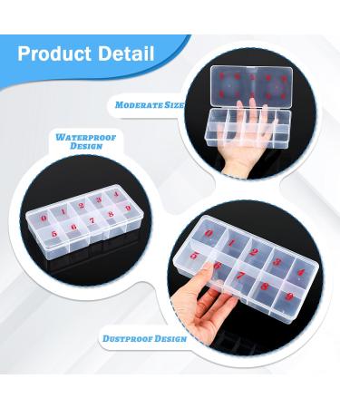 2 Pieces Nail Tips Transparent Storage Box Plastic Sorting Box Nail Art Organiser Box Jewellery Organiser Box Empty Spaces Storage Box for Fingernail Crystal Jewellery - Buy Online on GoSupps.com