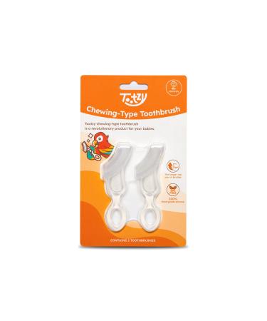 Tootzy Chewing-Type Toothbrush  Gentle Silicone Baby Toothbrush Teether for Teething and Oral Care  BPA-Free  Set of 2