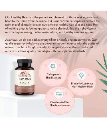 Terra Origin Beauty - 60 Capsules for Radiant Skin & Hair Health - Buy Online on GoSupps.com