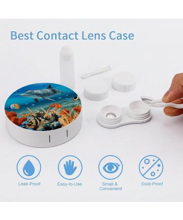 Shop Dolphin Print Contact Lens Case - Blue Plastic Care Box for Travel & Daily Use - Buy Online on GoSupps.com