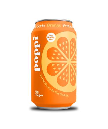 POPPI Sparkling Prebiotic Orange Soda w/ Gut Health & Immunity Benefits, Beverages made with Apple Cider Vinegar, Seltzer Water & Fruit Juice, Low Calorie & Low Sugar Drinks, 12oz (12 Pack)