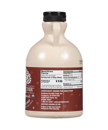 Spring Tree Certified Organic Pure Maple Syrup - 32oz - Buy Online on GoSupps.com