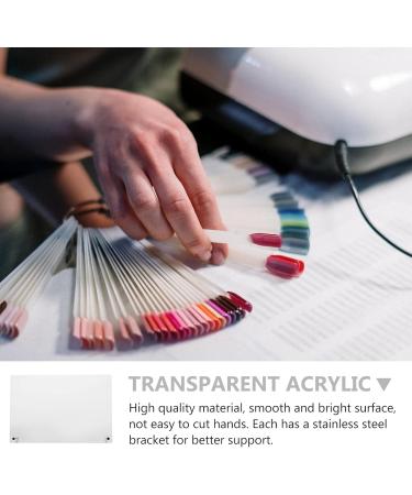 1 Set Nail Display Board Nail Practice Design Rack Nail Sample Stand Sample Display Rack Transparent Display Rack Nail Showing Holder Stainless Steel Bracket Acrylic Display Bar - Buy Online on GoSupps.com