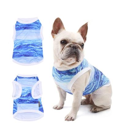 Nivofu summer dog shirt cooling vest for dogs soft dog clothing dog sleeveless vest breathable UV protection pet t-shirt blue shirt for small medium-sized dogs cat pet (s) - Buy Online on GoSupps.com