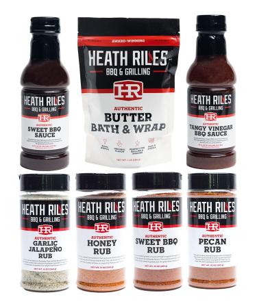 Heath Riles BBQ Competition Rib Bundle (4 Rubs, 2 Sauces and 1 Marinade), Competition Winning Products from Pitmaster Heath Riles