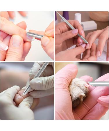 HINZIC Stainless Steel Nail Cuticle Pusher Tools Dual Ended Cuticle Remover Self-Adhesive 240 Grit Sandpaper Sheets Nail Care Replacement for Women Girls - Buy Online on GoSupps.com
