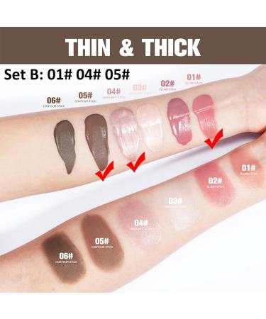 3 Pcs Liquid Contour Beauty Wand Set Highlighter Makeup Face Blusher - Long Lasting Waterproof Contour Beauty Wand with Cushion Applicator (3pcs B Set) - Buy Online on GoSupps.com