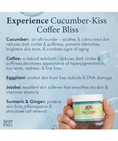 South Beach Herbals Cucumber & Coffee Eye Cream - Anti-Aging Treatment for Dark Circles & Puffiness - 2 oz - Buy Online on GoSupps.com