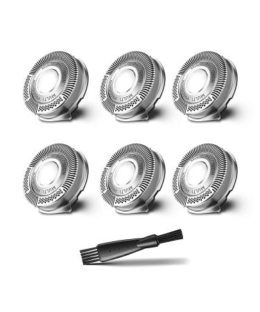SH50/52 Replacement Heads for Philips Norelco Shavers Series 5000 Rounded PowerTouch AquaTouch SH50 Upgrade MultiPrecision Head 6 Pack Silver