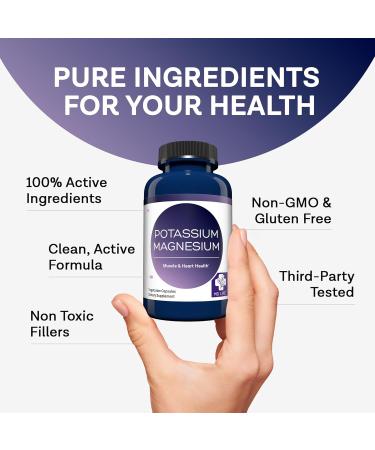 MD. Life Magnesium Potassium Supplement - 30 Capsules - High Absorption Magnesium Complex - Magnesium Supplement to Support Vascular Health & Leg Cramp 30cts 1 Count (Pack of 30) - Buy Online on GoSupps.com