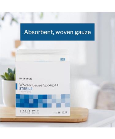 McKesson 8-Ply Sterile Gauze Sponges 2x2 - 100 Pack 2x2 Inch Gauze Sponges - Buy Online on GoSupps.com