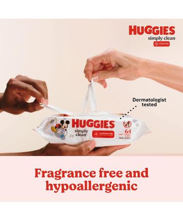 Huggies Simply Clean Fragrance-Free Baby Wipes 6 Flip-Top Packs (384 Wipes Total) - Buy Online on GoSupps.com