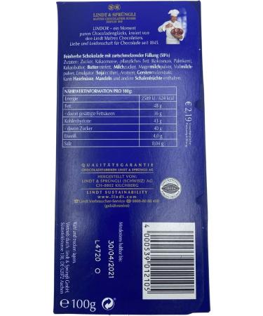  Lindt Lindor Lindt Lindor Feinherb Pack of 3 blackboards (3 x 100 g) - Buy Online on GoSupps.com