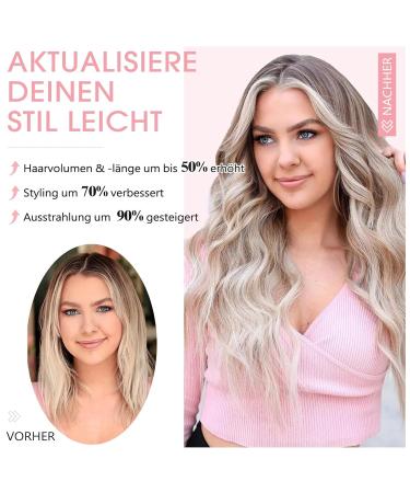 Silk-Co Adjustable Hair Extensions with Rubber Band | Long Corrugated Synthetic Hair with Clips | Blonde & Silver Gray 50cm for Women - Buy Online on GoSupps.com