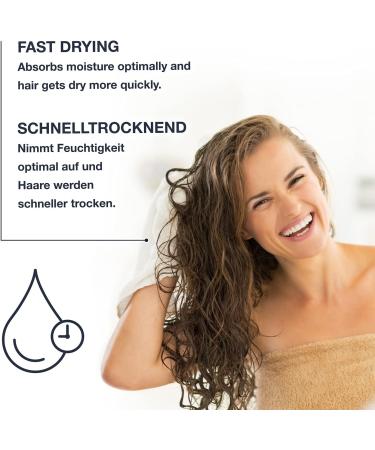 LIEBLINGS Ding Cotton Hair Turban - 100% Quick-Drying Hair Towel for Long Hair | White 70x26 cm | International Shipping Available - Buy Online on GoSupps.com