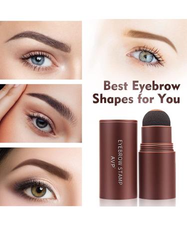 Eyebrow Stamp Stencil Kit - Perfect Brows with Brow Stamp Makeup Powder and 10 Reusable Stencils in Dark Brown | Long-lasting, Waterproof Eyebrow Shaping Kit - Buy Online on GoSupps.com