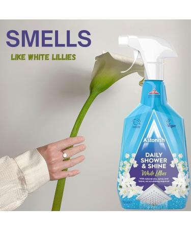 Astonish Daily Shower and Shine White Lilies| Vegan and Cruelty-free Shower Spray |For glass tiles chrome and plastic |Shower doors tubs and faucets | 750ml - Buy Online on GoSupps.com
