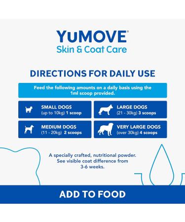 YuMOVE Skin & Coat Care Boost | Previously YuDERM Boost | Nutritional Supplement for Dogs Coat Skin and Nails | 180 scoops | Packaging may vary 91 g (Pack of 1) - Buy Online on GoSupps.com