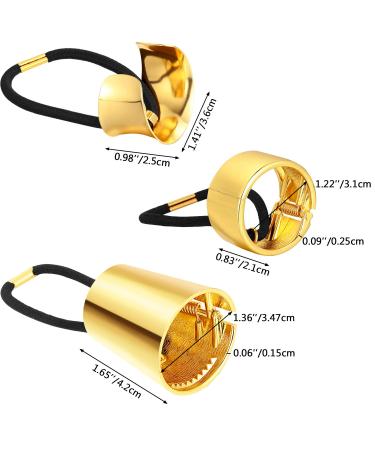 Metal Circle Hair Cuff Set - 3 Styles (Gold) | Elastic Hair Bands for Women & Girls - Buy Online on GoSupps.com