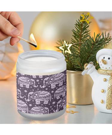 Buy Lavender Candles for Home | Aromatherapy Jar Candles 7 oz | Perfect Scented Gifts for Women - Vintage Indian Ethnic Elephant Design - Buy Online on GoSupps.com