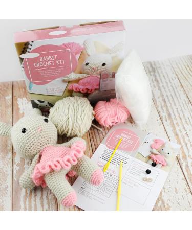 Vidabita Beginner Crochet Kit - Rabbit Amigurumi DIY Knitting Set for Adults - Includes Yarn, Hook, Needles and Fibre (10.6 in) - Buy Online on GoSupps.com