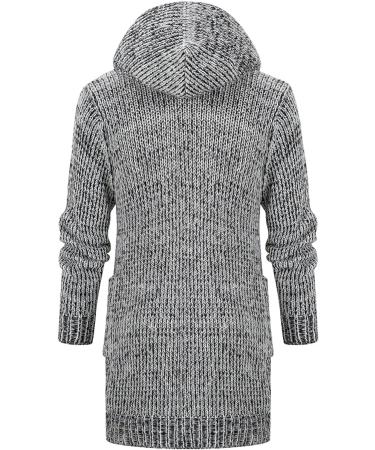 GXLONG Men's Vintage Knitted Hooded Cardigan Coat - X-Large Gray - Buy Online on GoSupps.com