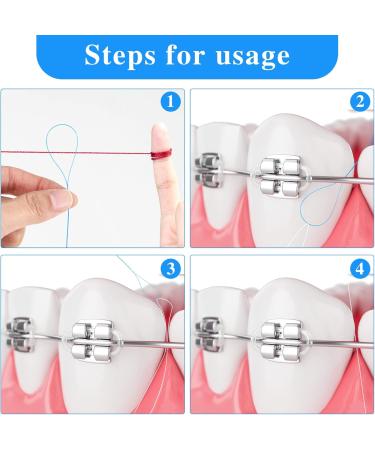 100 Pieces Multifunctional Dental Floss for Bridges & Implants - Deep Cleaning Care for Retainers - Buy Online on GoSupps.com