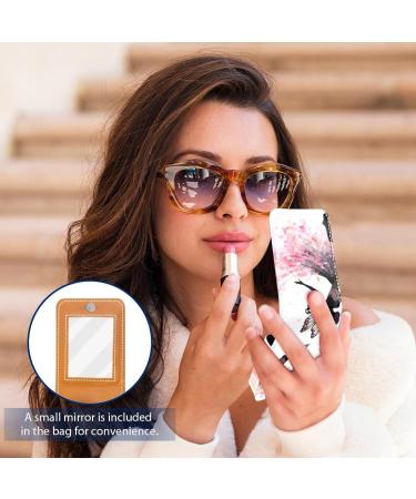 Buy Forest Elf Butterfly Girl Leather Lipstick Case - Mini Organizer with Mirror & Lip Gloss Holder - Buy Online on GoSupps.com