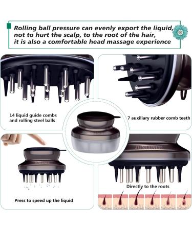 Junlunce 2-in-1 Head Applicator & Massager | Scalp Stimulator for Hair Growth Serum & Essential Oils - Deep Brown - Buy Online on GoSupps.com