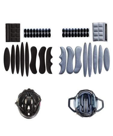Lawen Creative 2 sets of universal bicycle helmet cushions bicycle helmet inner pads motorcycle helmet foam pads with Velcro coin upholstery black and gray