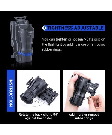 Tactical Flashlight Holster - 360 Rotatable for 24mm-30mm Small Flashlights | V61 - International Shipping Available - Buy Online on GoSupps.com