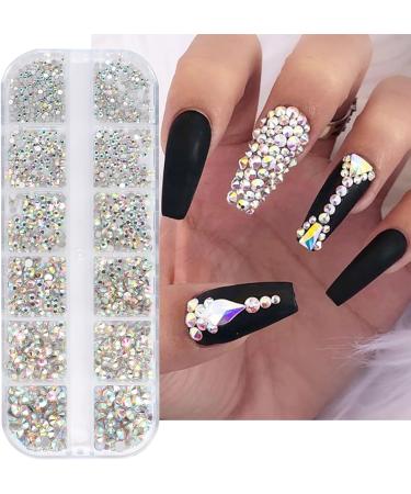 1600 Pieces Glitter Nail Stones Kit - Rhinestones & Dotting Tools for Stunning Nail Art | 6 Sizes Perfect for Festivals & Designs - Buy Online on GoSupps.com