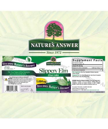 Nature's Answer Slippery Elm - Super Concentrated Herbal Supplement for Mucous Membranes | Vegan, Gluten-Free, Kosher | 90 Capsules - Buy Online on GoSupps.com