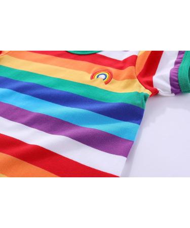 Mud Kingdom Little Boys T-Shirt 18-24 Months Green Rainbow Stripe | Short Sleeve - Buy Online on GoSupps.com