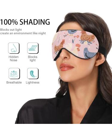 Haskirky Light Blocking Eye Mask - Adjustable for Adults, Ideal for Travel, Yoga, Meditation, Office, Deep Sleep - Cute Chickens Design - Buy Online on GoSupps.com