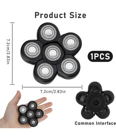 6D Universal Electric Shaver Blade Head Upgrade Hypoallergenic Beard Cutter Replacement Blade Rotary Shaver Heads for Head and Face Trimming Back-Up Shaver Blade Head for Men (Black 6 Heads) - Buy Online on GoSupps.com