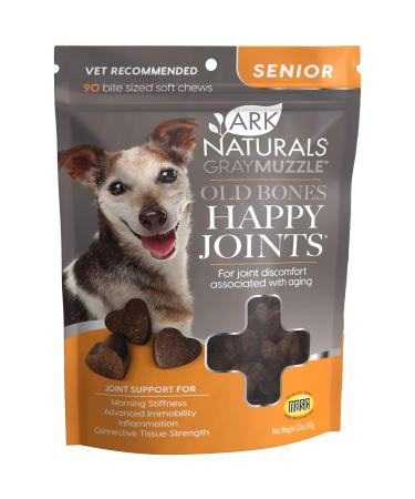 ARK NATURALS Gray Muzzle Old Dogs! Happy Joints! Vet Recommended to Support Cartilage and Joint Function, Glucosamine, 90 Soft Chews Original