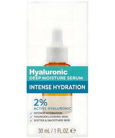 Hyaluronic Deep Moisture Serum - 2% Hyaluronic Acid for Deep Hydration Smooths Fine Lines Lightweight & Non-Sticky Radiant Skin - 30ml