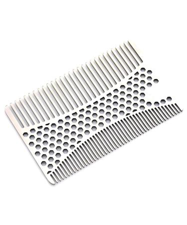 Comb Stainless Steel Beard Comb Stainless Steel Men Beard Comb Credit Card Size Easy to Carry Beard Straightener wooden comb