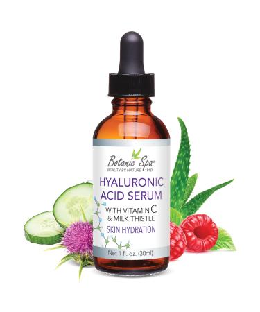 Hyaluronic Acid Serum with Vitamin C and Milk Thistle-Plumps and Hydrates 1 oz